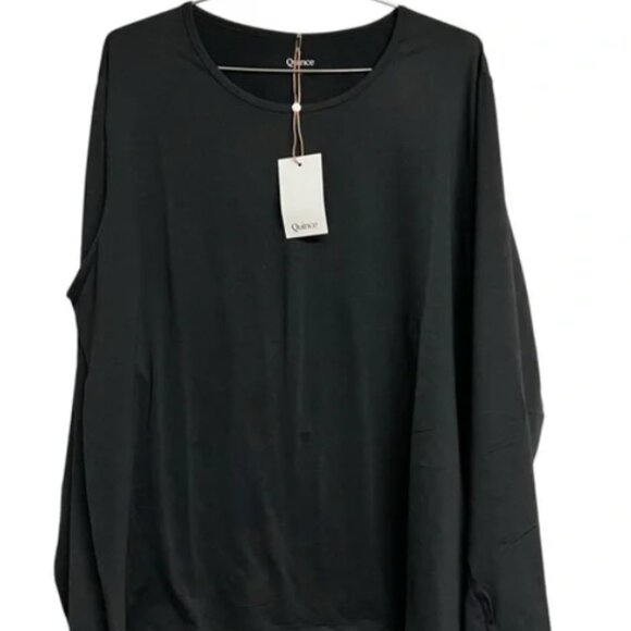 *New w/ Tags* Quince Brand Flowknit Breeze Long Sleve Top in Black Sz S - Picture 2 of 4